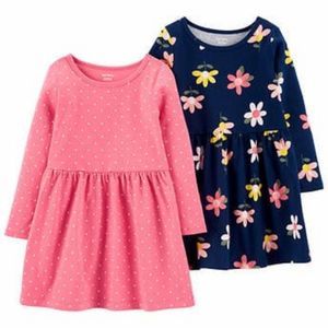 Carter's Pink and Navy Floral Kids Dresses